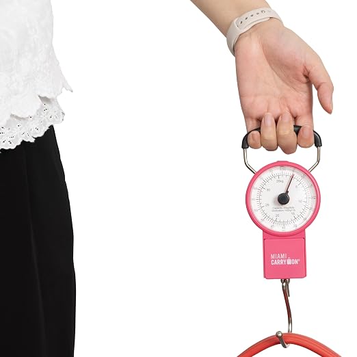 Mechanical Luggage Scale with Tape Measure, Up to 80 Pounds (Pink) - Image 3