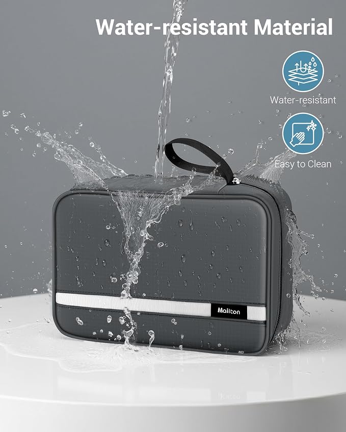 Maliton Toiletry Bag for Men & Women Travel Toiletry Bag Hanging Toiletry Bag Hygiene Organizer with 4 Compartments Waterproof Bathroom Shower Bag Large Toiletries Travel Bag (Gray) - Image 4