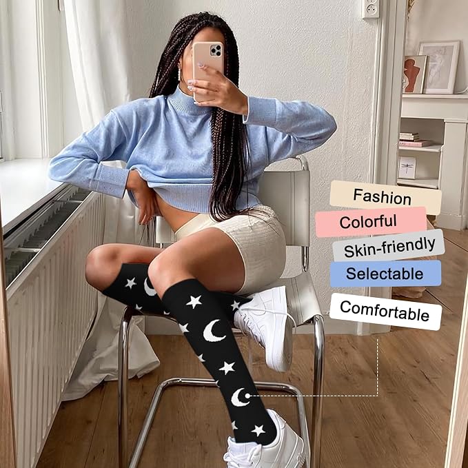 4 Pairs Compression Socks for Women Circulation-Best Support for Nurses,Running,Athletic,Travel - Image 4