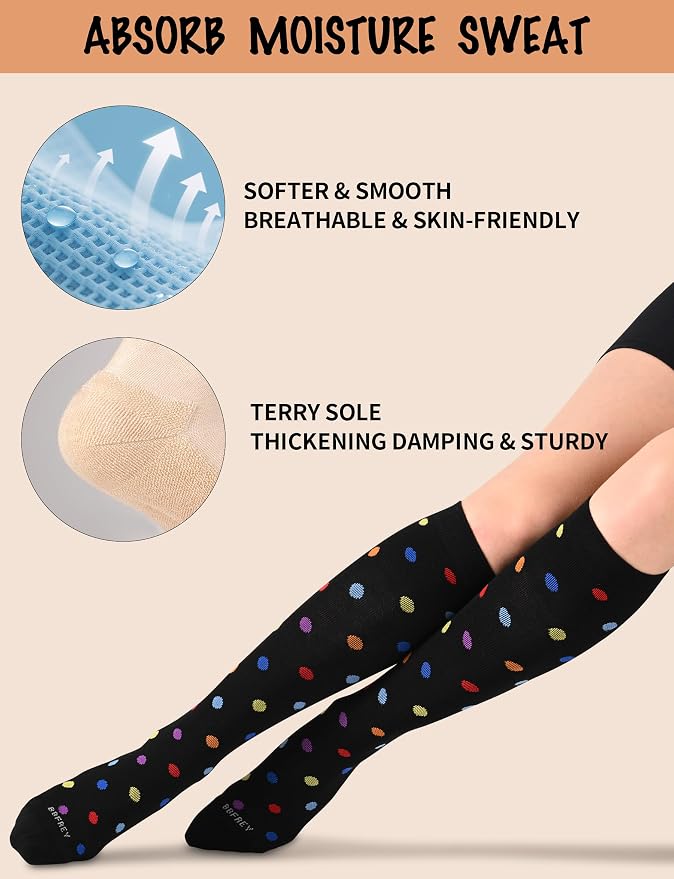 Silky-Soft Merino Wool Compression Socks 15-20 mmHg for Women & Men 2 Pairs | High-Stretch Adaptive Fit | Moisture-Wicking & Breathable | Seamless Toe| Cushioned Sole | Ideal for Flying, Travel & Running - Image 6