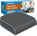 Seat Cushion, Memory Foam Office Chair Cushion, Gray, Large | Office Desk Accessories, Butt Pillow for Long Sitting Sciatica, Coccyx, Tailbone, Hip Pain Relief - for Home, Car, Airplane by Unknown