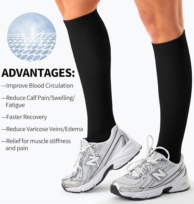 Compression Socks for Women & Men (3 pairs) - Best Support for Nurses, Running, Hiking, Recovery & Flight Socks - Image 6