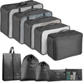 Packing Cubes for Travel- 8 Set Luggage Organizer Bags for Family, Mesh Breathable Travel Packing Cubes for Suitcases Durable Travel Essentials Bags Set (Black, 10 Set) by YEEYAA