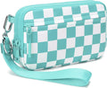 FODOKO Wristlet wallets for Women RFID crossbody bags with 4 Zippers | Checkered quilted nylon with credit card slots, cell phone organizer, and coin purse for travel and everyday carry by FODOKO