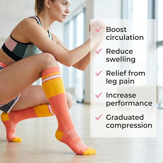 fenglaoda Compression Socks for Women Men 3 Pairs Graduated Compression Support Circulation Socks for Nurses - Image 5