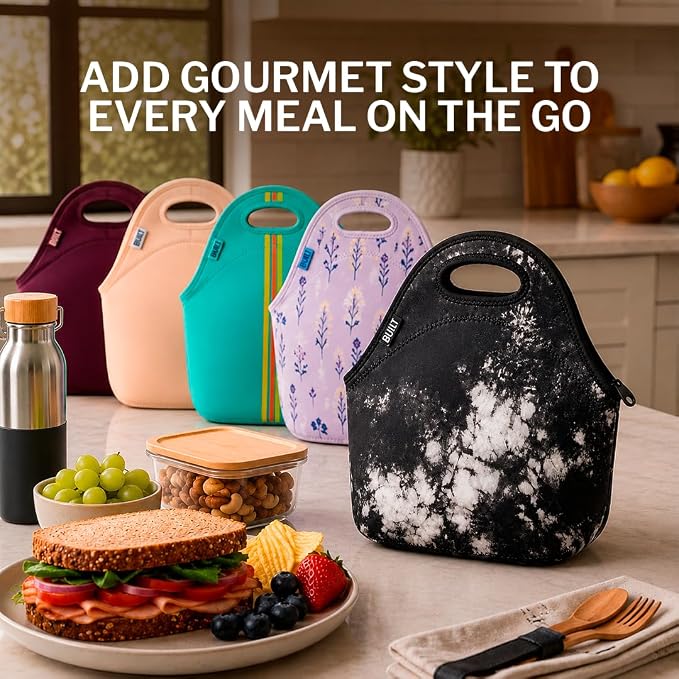 Built Gourmet Getaway Neoprene Lunch Bag - Nightfall Tie Dye - Image 8