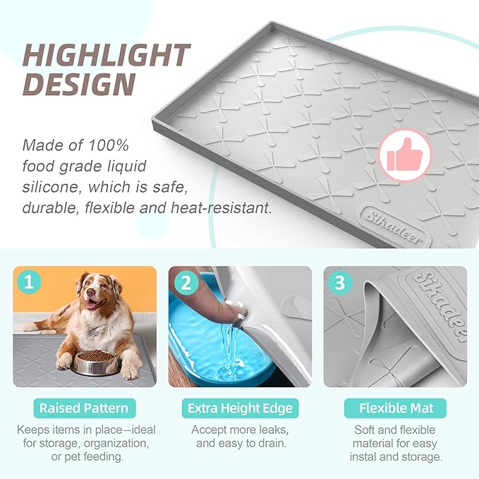 Waterproof Under Sink Mat 25" x 22" Silicone Mat Cabinet Protector | Heavy Duty Kitchen Cabinet Liner, Easy Press Drain, Home Essentials for Pet Feeding, Boots, Bathroom, Organizers & Storage - Image 5
