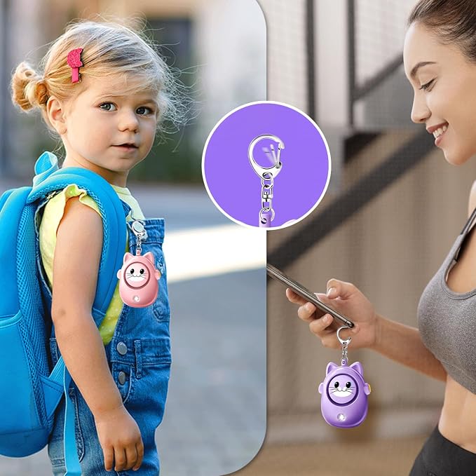 Personal Alarm Keychain for Women with LED Light, Safe Sound 130dB Loud Siren, Cute Emergency Self-Defense Safety Alarm , Security Siren for Children, - Image 4