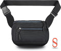 Compact RFID Blocking Fanny Pack, 5 Pockets, Black by QUATIAN