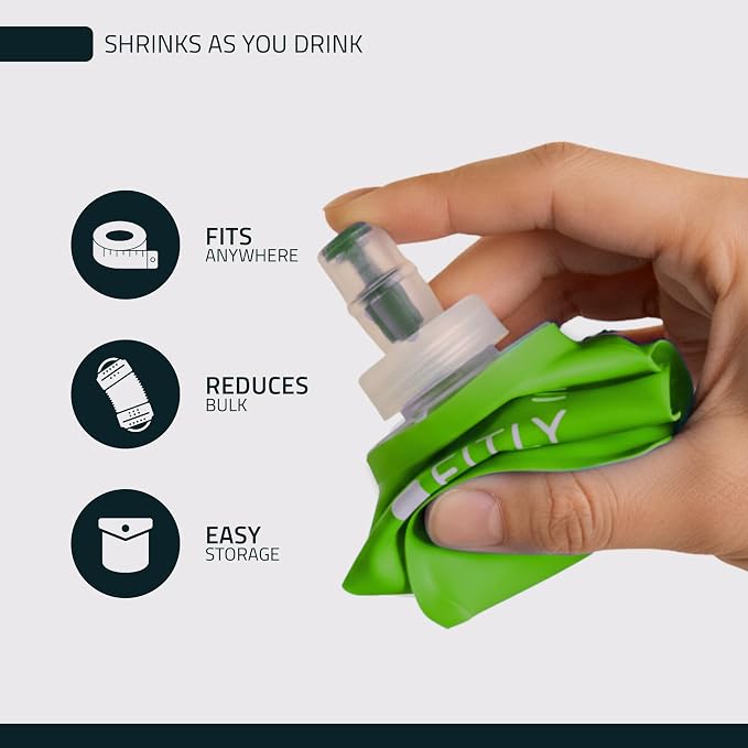 FITLY Soft Flask - Shrink As You Drink Soft Water Bottle for Hydration Pack - Folding Water Bottle Ideal for Running, Hiking, Cycling, Climbing & Rigorous Activity - Image 3