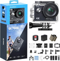 AKASO EK7000 4K30FPS 20MP WiFi Action Camera with EIS Ultra HD 131FT Waterproof Underwater Camera Remote Control 4X Zoom Support External Microphone Black by AKASO