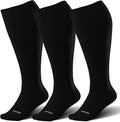 LEVSOX Wide Calf Compression Socks for Women&Men Plus Size 15-20mmHg Knee High Large Support Stockings for Circulation by Levsox