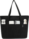 Large Canvas Tote Bag for Women, Beach Bag with Zipper, Utility Tote Bag with 3 Front Pockets, Weekender Pool Bag by CanvasToteBag