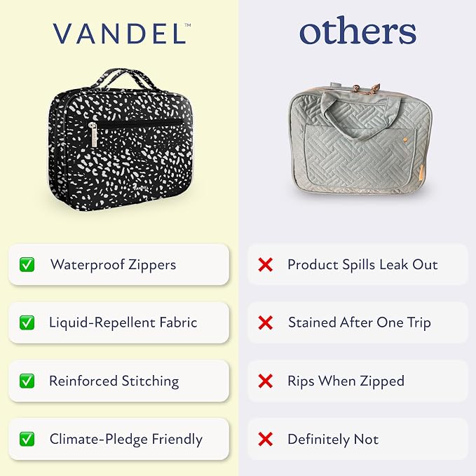 VANDEL Waterproof Hanging Toiletry Bag [TSA-Approved] Cosmet Travel Bag | Makeup Case Toiletries Organizer, Hanging Makeup Organizer Bag, Cosmetic Travel Bags for Women, Waterproof Zippers - Image 5