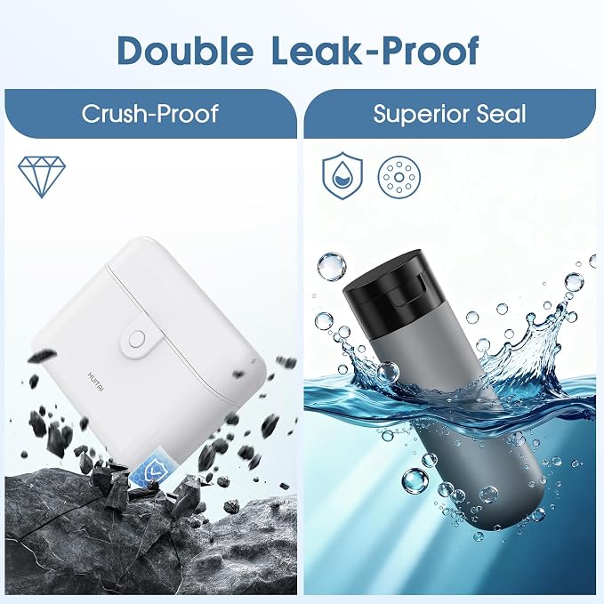 Travel Bottles TSA 4x2oz With Case Leak-Proof White | Durable ABS hard case, press-to-unlock, 4 individual compartments, wide-mouth bottles for easy fill, leak-proof seals - Image 3