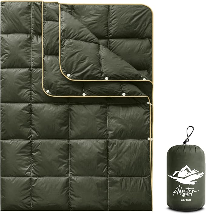 Camping Blanket,Lightweight Puffy Blanket Packable Down Alternative Throw Blanket Waterproof Windproof for Outdoors, Travel, Beach, Airplane, Hiking by zZFocus
