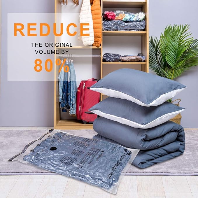 GONGSHI Vacuum Storage Bags, Space Saver Seal Bags For Clothing, Travel Luggage,Blankets, Comforters, Pillows, Clothes Storage.10 Jumbo - Image 8