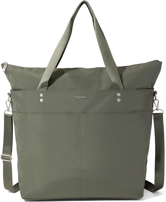 Baggallini Carryall Tote - Lightweight Nylon Zipper Top Weekender Travel Beach Bag w/Luggage Sleeve - Image 12