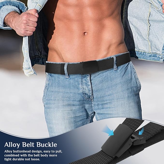 Money Belt- Travel Security Money Belt with Secret Compartment, Anti-Theft Nylon Hidden Money Pouch with Zinc Alloy Buckle for Dad Boyfriend Men, Business Travel Daily - Image 3