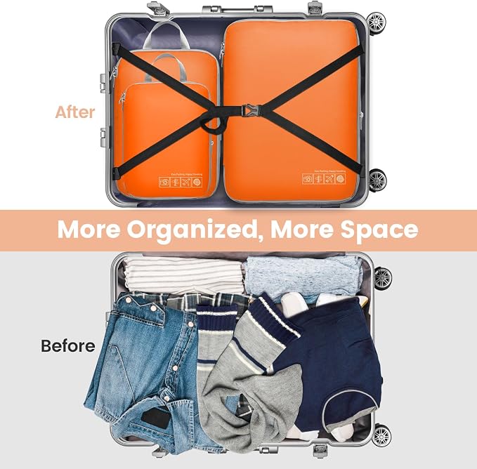Cambond Compression Packing Cubes for Travel - Luggage Suitcase Organizer | Compression Zip Design for Space-saving, Expandable, Lightweight, Keep Clothes Sorted, Luggage Space Tidy, Carry on Pack Fast - Image 7