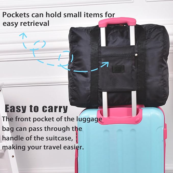 Travel Duffel Bag 24 PCS Foldable Travel Bag Carry on Luggage Bag Waterproof Tote Sports Gym Bag Lightweight Large Weekender Overnight Bag for Women and Men (24 PCS) - Image 4