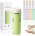 4 in 1 Travel Dispenser Bottle, Leak Proof Refillable Portable Toiletry Containers with Labels, Travel Size Bottles for Shampoo Conditioner Shower Gel, Suitable for Travel, Camping (Green) by TiSOFU