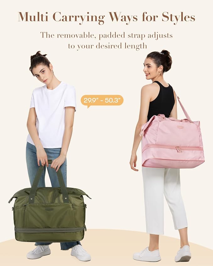 Missnine Weekender Bag for Women, Foldie Travel Bag Expandable with Shoes Compartment Travel Duffel 50L Carry on Overnight Gym - Image 5