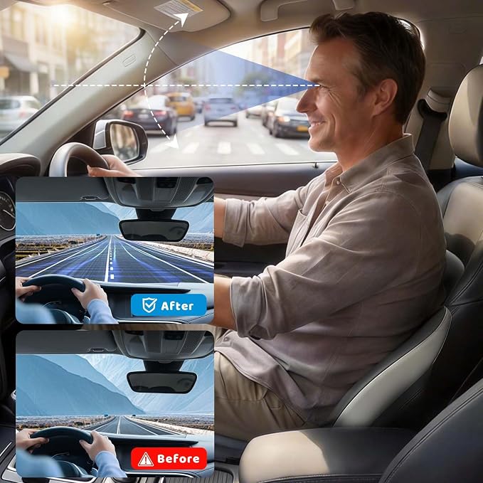 Ergonomic Memory Foma Car Seat Cushion Reducing Sciatica Pressure | Truck Driver Long Sitting Hemorrhoid Pillow, Thick Non Slip Wheelchair Cushions, Comfort Chair Back And Tailbone Cushion - Image 6