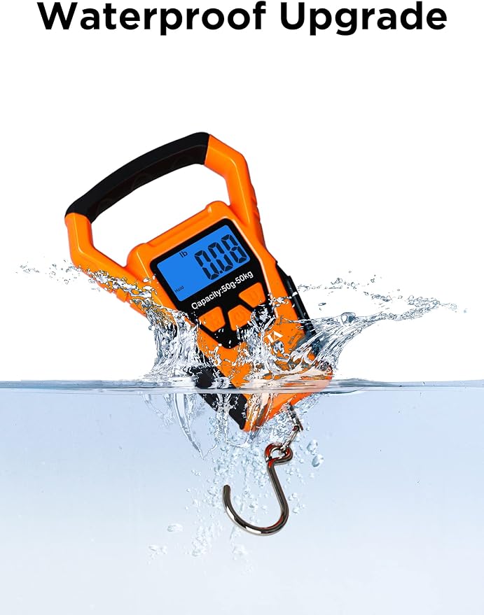 HEETA Waterproof Fish Scale Digital Hanging Fishing Luggage Weight Scale | Up 110lb/50kg Portable Scale with Backlit LCD Display, for Home & Outdoor, Measuring Tape and 2 AAA Batteries Included - Image 4