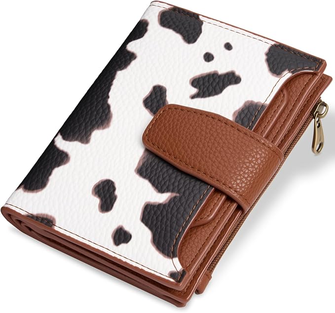 Small Wallet Women RFID Blocking Soft Leather Bifold Compact Card Holder Wallet for Women with Zipper Coin Pocket 4 ID Window by Airkit