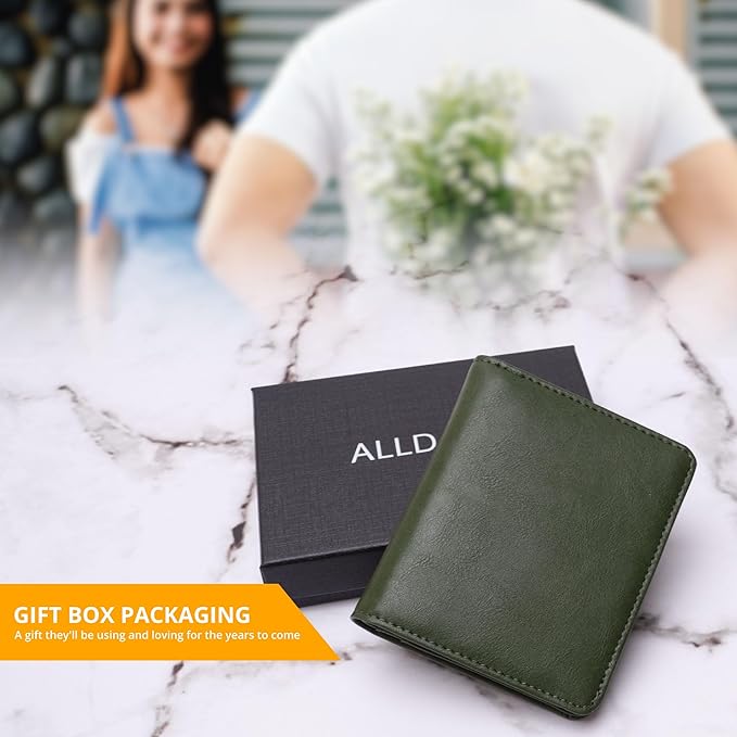Alldaily Small RFID Wallet for Women Slim Compact Bifold Pocket Ladies Travel Mini Purse (Green) - Image 6