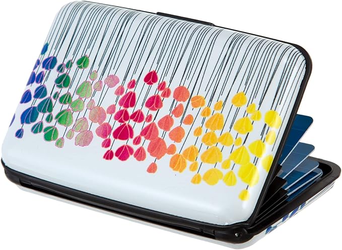 Credit Card Holder, Metal Card Wallet RFID Blocking Mini Slim Aluminum Business Hard Card Case for Women Men (Colorful Flowers) - Image 8