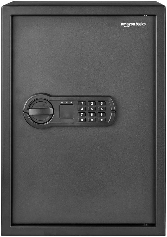 Amazon Basics Steel Home Security Safe Box with Electronic Keypad Lock for Documents, Jewelry, Valuables, 1.8 Cubic Feet, Black, 13.8"W x 13"D x 19.7"H - Image 2