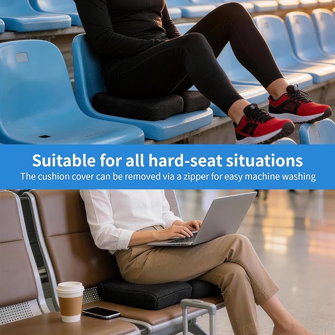 Foldable Travel Seat Cushion Portable Seat Cushion for Car Seat, Airplane, Bleacher, Camping, Office (15.7 * 11.8 * 3in) - Image 3