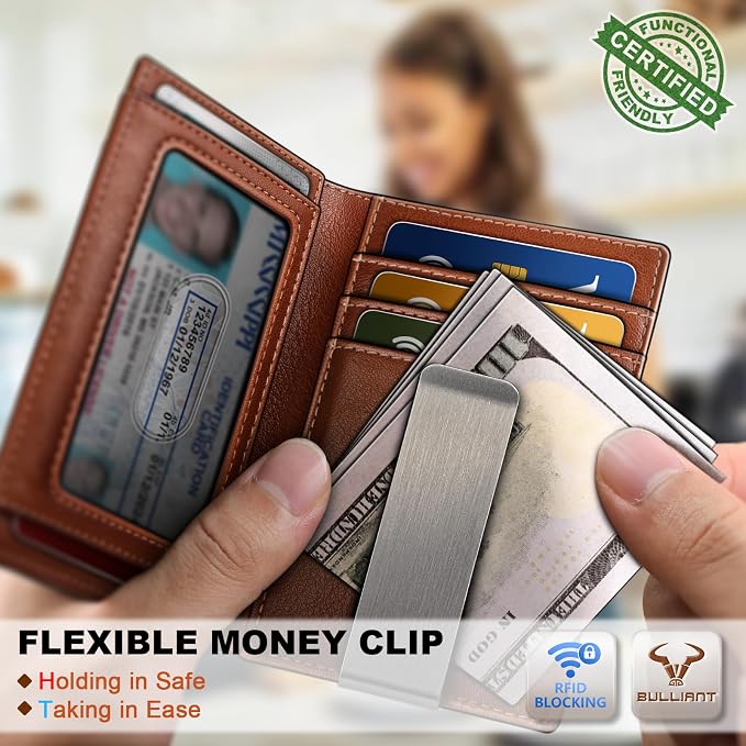 BULLIANT Magnetic Slim Leather Airtag Wallet Money Clip For Men 12Cards | RFID Blocking | Easy Access | Gift Boxed | Pocket Fit - Image 7
