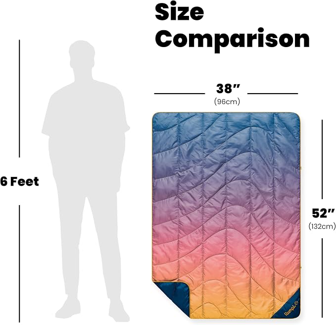 Rumpl Travel Puffy Blanket, Ultra-Packable Travel-Size Warmth and Comfort, Horizon Fade - Image 7