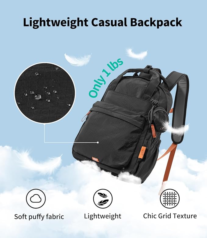 Lightweight Travel Backpack for Women, Anti-Theft Waterproof Hiking Backpack Outdoor Business Casual Daypack 14'' Laptop Work Backpack - Image 6