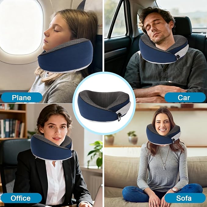 Travel Pillows for Airplanes,Neck Pillow for Traveling, Memory Foam Travel Pillows Neck Support Sleep for Long Flight,Suitable for Airplanes,Offices and Cars - Image 7