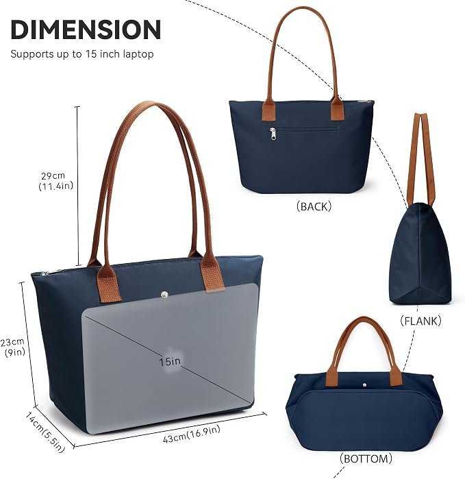 KALIDI Tote Bag for Women Nylon Top-Handle Purse,Large Capacity Shoulder Hobo handBag with Zipper Leisure Foldable Weekend - Image 5