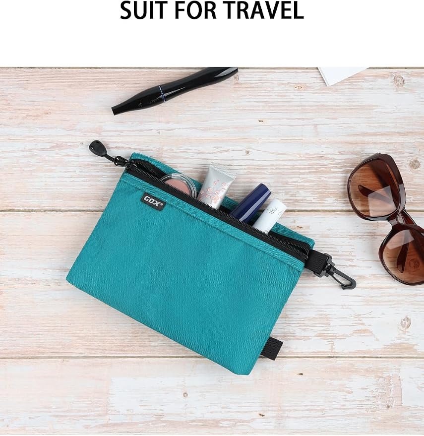 GOX Small Toiletry Bag for Men Bulk Cosmetic Bag Dopp Kit Carry On Zipper Pouch Organization Nylon Small Packing Sack Waterproof (Turquoise) - Image 8