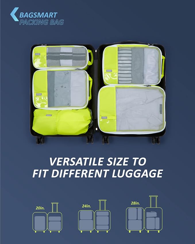 BAGSMART Compression Packing Cubes for Travel Essentials | 14 Set /6 Set /4 Set/2 Set, Lightweight, Durable - Image 3