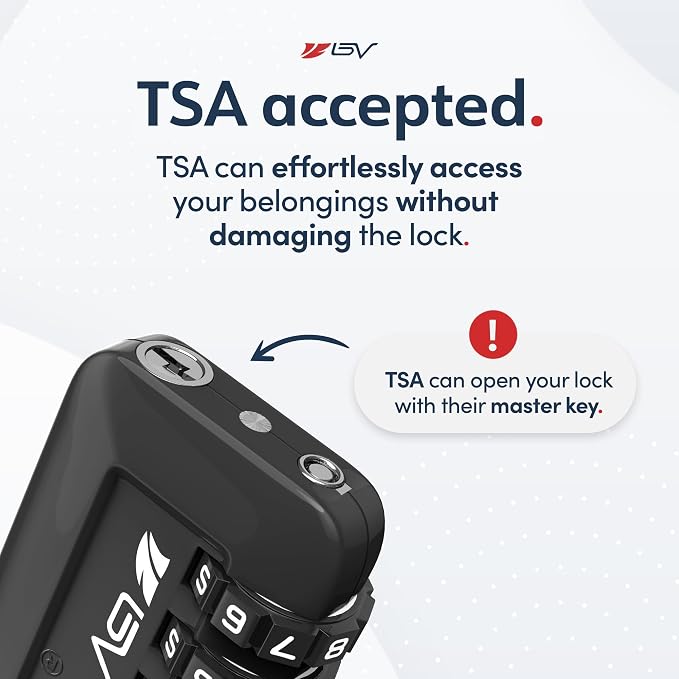 TSA Accepted Luggage Travel Lock, Set-Your-Own Combination Lock for School Gym Locker, Luggage Suitcase Baggage Locks, Filing Cabinets, Toolbox, Case (Black, 4 Pack) - Image 4
