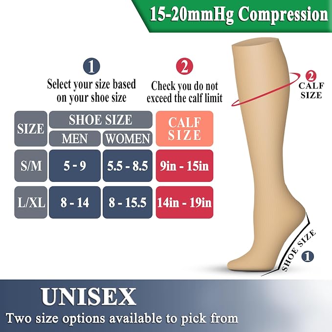 QUXIANG Copper Compression Socks for Women & Men Circulation (8 Pairs) - Best for Running Athletic Cycling - 15-20 mmHg - Image 7
