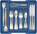 Lifewit Expandable Silverware Drawer Organizer, Kitchen Utensil Tray | BPA-free Plastic Flatware Cutlery Holder, Space-Saving Storage for Spoons Forks Knives, 8.5-14 x 12 x 1.5“, Dark Blue by Lifewit