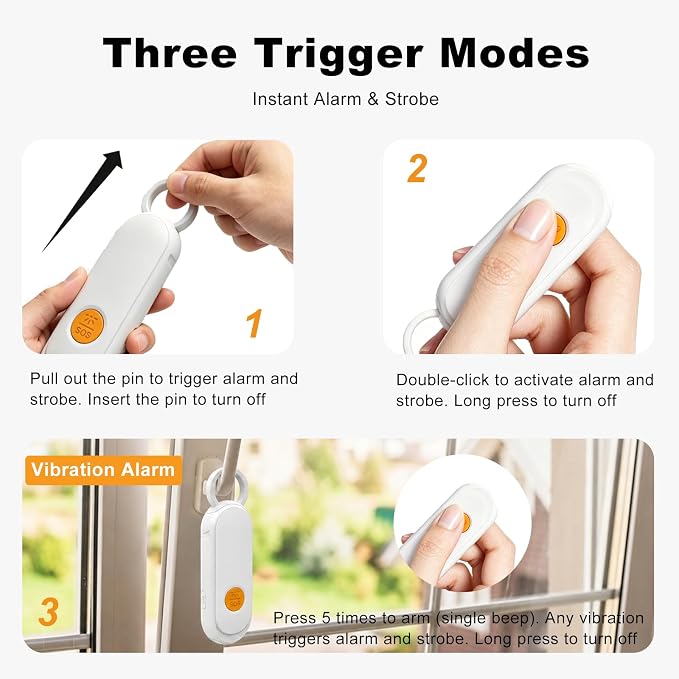 Personal Safety Alarm, Find My Tracker Keychain for Apple & Google, White | Real-Time Tracking • Loud Alarm • SOS Strobe • Apple & Android Compatible • Personal Safety - Image 4