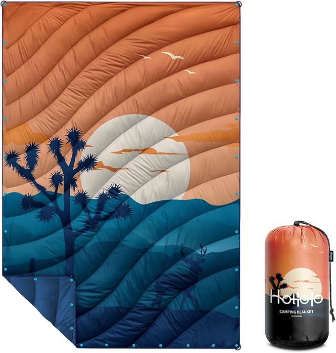 Camping Blanket,Puffy Blanket Lightweight Packable Camping Blanket Outdoor Blanket for Camping,Traveling, Stadium, Hiking, Picnics by hotkoko