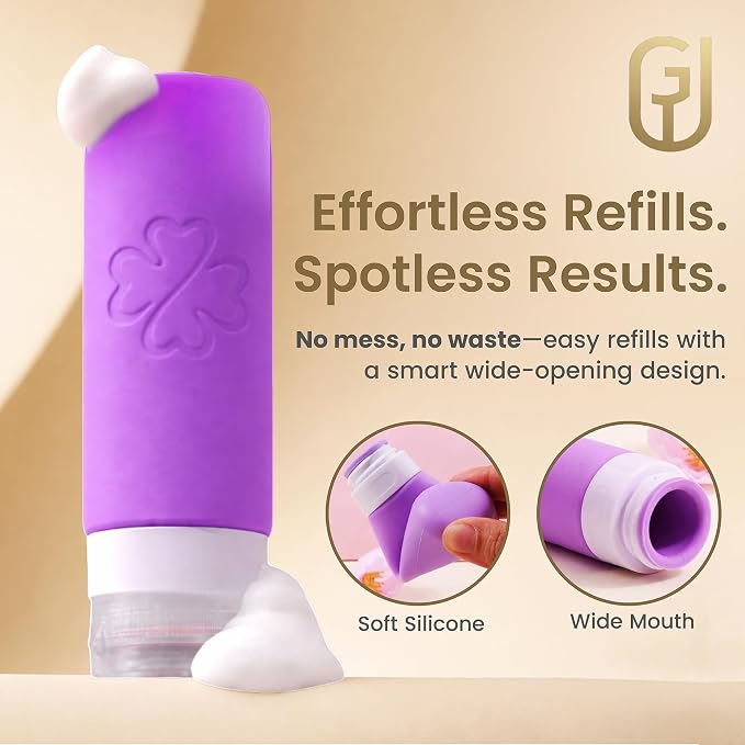 26-Piece TSA Approved Travel Toiletry Kit, Leak-Proof Silicone Refillable Bottles for Shampoo, Conditioner & Lotion, Travel Size Containers with Pill Organizer, Spray Bottle & Sewing Kit - Image 6