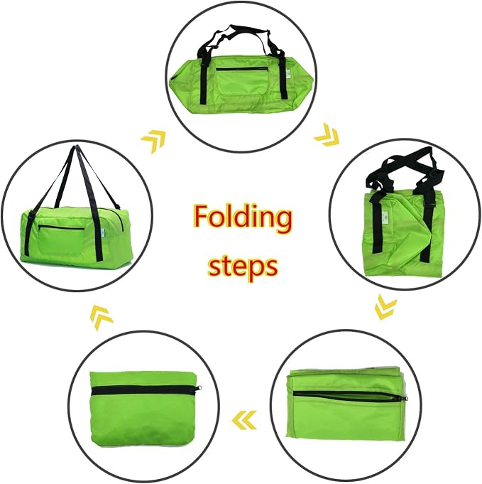 Foldable Travel Duffel Bag For Women & Men Luggage Great for Gym (Green) - Image 3