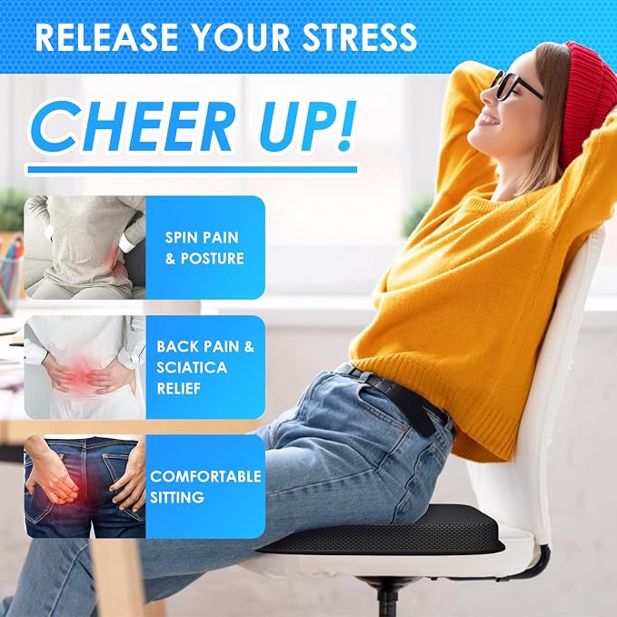 WISIMMALL Gel Seat Cushion Portable Travel Cushions, 16.5" x 12" Large Size Super Thick Foldable Chair Seat Cushion Lightweight for Car Office Chair Wheelchair, Pressure Sores Tailbone Pain Relief - Image 8