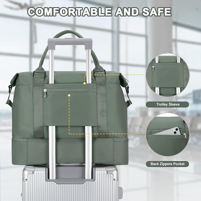 Travel Duffel Bag, Sports Tote Gym Bag, Shoulder Weekender Overnight Bag for Women - Image 5